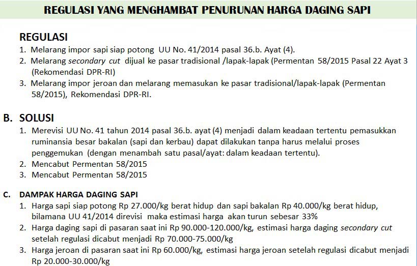 Sosialisasi Permentan No 34/2016, Importir Daging Sapi Dilarang Distribusi ke Sentra Peternakan Rakyat